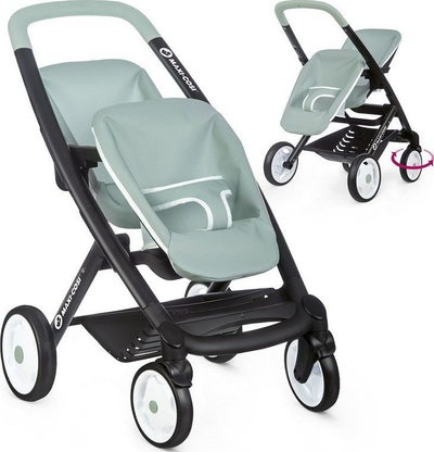 Karrocë lodër për kukulla Smoby Maxi-Cosi Twin Stroller, me dy ulëse, jeshile sage