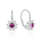 Vathë argjendi Beneto AGUC1268DL, zirkon fuchsia, formë luleje, argjend i bardhë