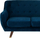 Divan BODO 2 vendsh, kadife poliestër, stil retro, blu navy