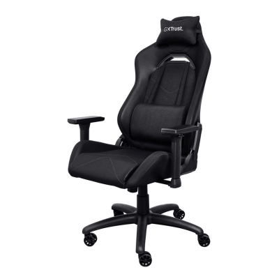 Karrige gaming Trust GXT 714 RUYA, me mbështetje për qafën dhe mesin, mban deri 150 kg, e zezë