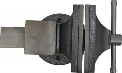 Mengene pune Light Fixed Bench Vise, 4" 100mm, bazë fikse, gri e errët