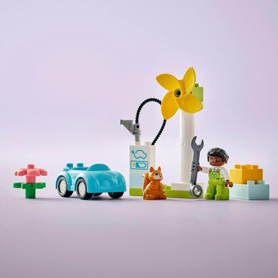 Set LEGO® DUPLO® 10985 Wind turbine and electric car, 16 pjesë