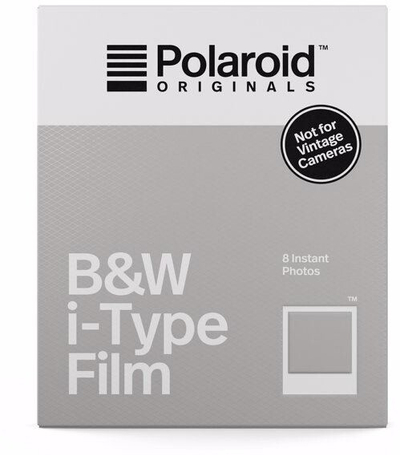 Film bardh e zi Polaroid Originals për tipin I, kornizë të bardhë, 8 foto