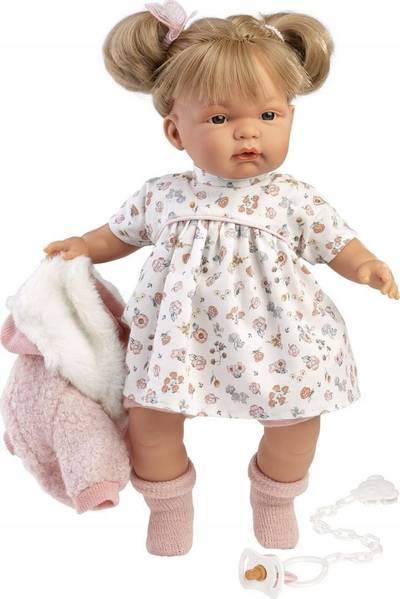 Kukull Llorens Joelle, 38 cm, trup i butë, me shume ngjyra