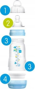 Шише за бебе MAM Perfect Start Sealife, анти-колики, 160 ml, розова