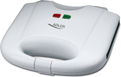 Апарат за вафли Adler AD 311, 700W, нелепливи плочи, бел
