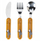 Set lugë pirun thikë për fëmijë Excellent Houseware, 3 copë, çelik inox, me dizajn zebra