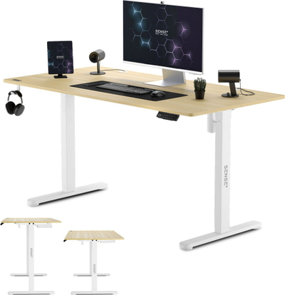 Tavolinë elektrike Sense7 Nojo Desk Pine, 140×70 cm, rregullim lartësie, dru pishe e bardhë