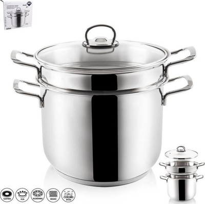 Tenxhere avulli ANETT, çelik inox, 22 cm, 5L, ngjyrë argjendi
