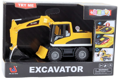 Lodër buldozer ndërtimi me eskavator, drita dhe tinguj, e verdhë