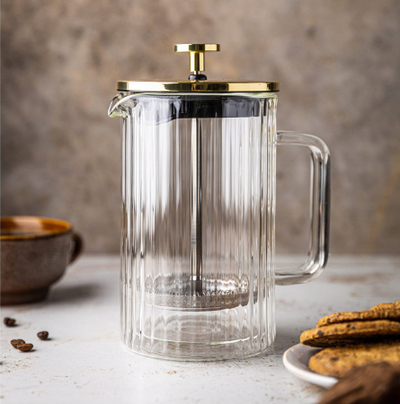 French press Klausberg KB-7760, 0.60L, xham borosilikat, ngjyrë ar