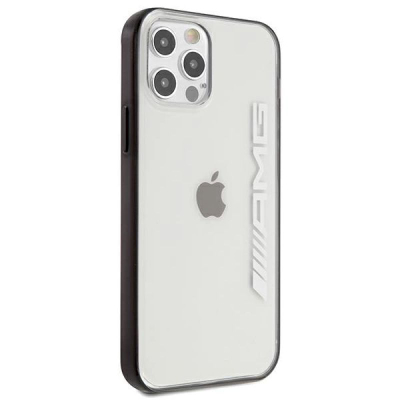 Kapak telefoni Mercedes AMG për iPhone 12 Pro Max, polikarbonat, transparent me ane të zeza