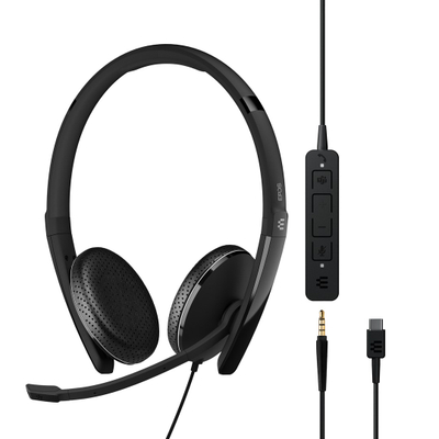 Kufje EPOS ADAPT 165T, USB C, me kabllo, të zeza