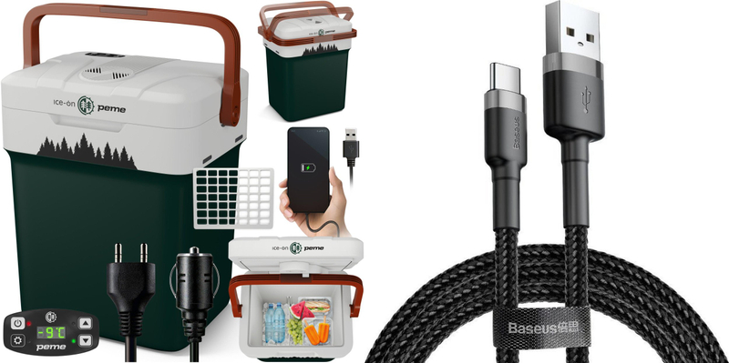 Frigorifer udhëtimi Peme Essential 32 Pine Forest, 25.7L, USB, jeshil