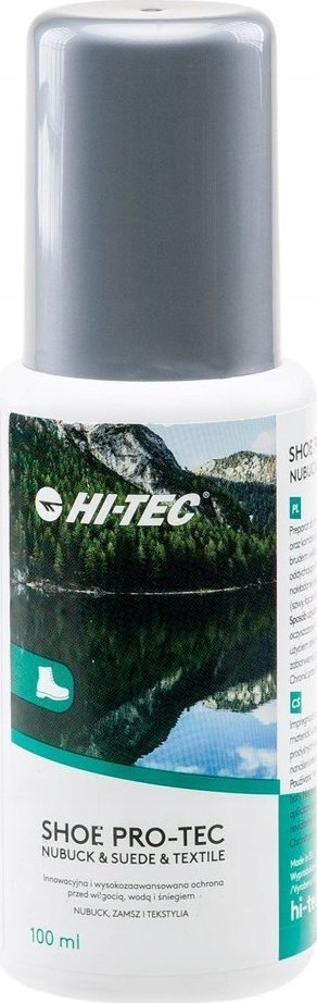 Sprej për mbrojtje këpucësh HI-TEC SHOE PRO-TEC, për nubuk, zhamsh e tekstil, 100 ml