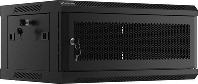 Rafte muri Lanberg WF01 19", 4U, 600x450 mm, derë e perforuar, i zi