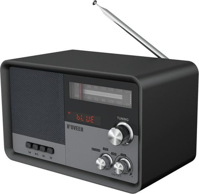 Radio portative Noveen Construction Battery, Bluetooth, USB Micro SD, e zezë