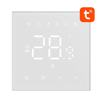 Termostat smart Avatto WT410-BH-3A-W, WiFi, për bojler, i bardhë