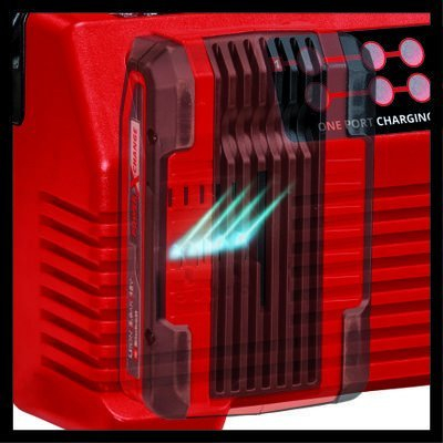 Karikues baterish Einhell Power X Quadruple Charger 4A, 4 slote, i zi e i kuq