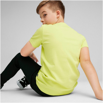 Bluzë fëmijësh Puma Essentials+ AB, pambuk, e verdhë