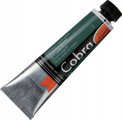 Bojë vaji e përzier me ujë Cobra Water-Mixable Oil Colour, 40ml, Chromium Oxide Green, jeshile
