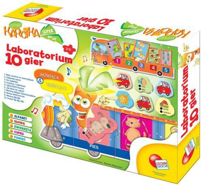 Set lojërash edukative Lisciani Carotina Laboratory of 10 Games, 10 lojëra, me alfabet dhe numra, shumëngjyrësh