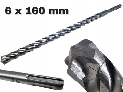 Borë betoni AWTOOLS QUADRO XTREME BLACK LINE, SDS Plus, 6x160mm, e zezë
