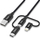 Kabllo USB Choetech IP0030, USB A në USB C microUSB Lightning, 1.2m, e zezë