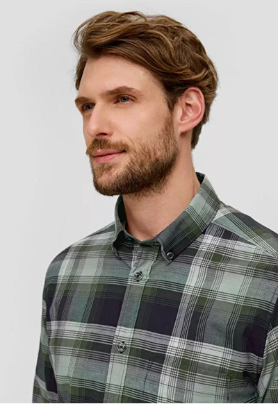 Këmishë për meshkuj S.Oliver Slim Fit, e gjelbër