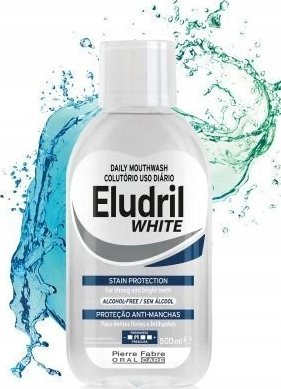 Течност за плакнење уста Eludril White, 500 ml, без алкохол, со нане
