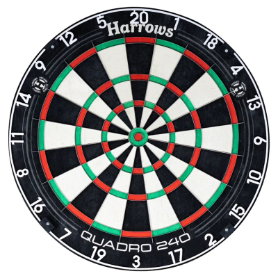 Dërrasë dart Harrows Quadro 240 Shield, për lojë profesionale, me unazë quadruple