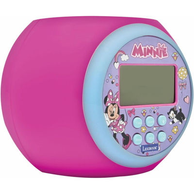 Orë alarmi Disney Minnie Projector, projektor dhe dritë nate, ekran LCD, rozë