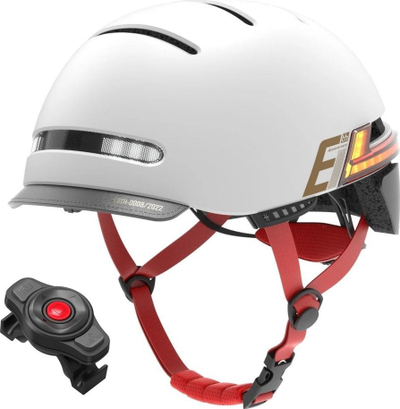 Helmetë urbane Livall BH51M NSO, Bluetooth JBL me LED dhe SOS, madhësia M, gri e hapur