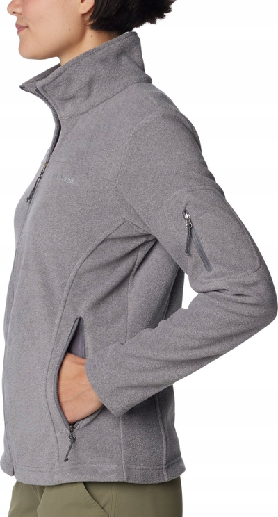 Xhaketë fleece për gra Columbia Fast Trek II W, mikrofleece, me zinxhir komplet, gri