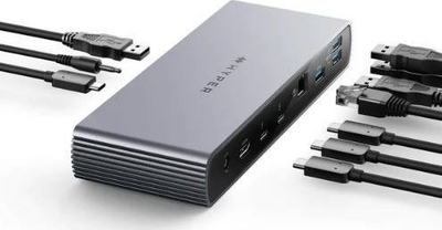 Dock Thunderbolt 4 HyperDrive HDTB4D EU, 96W, 2.5Gb Ethernet, gri