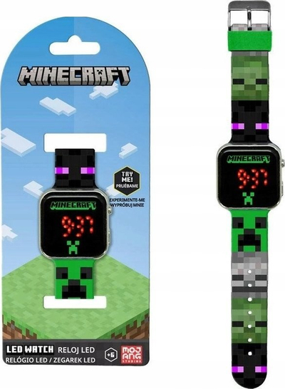Orë dore Minecraft MIN4165, LED, me kalendar, shumëngjyrëshe