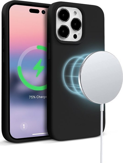 Maskë mbrojtëse Crong Color Cover Magnetic, për iPhone 14 Pro, MagSafe, e zezë
