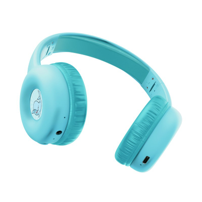 Kufje pa tela Trust NOUNA Kids, wireless, kufizim volum 85 dB, blu