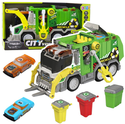 Lodër kamion plehrash City Garbage Truck, me drita edhe zhurma, plastikë, shumëngjyrëshe