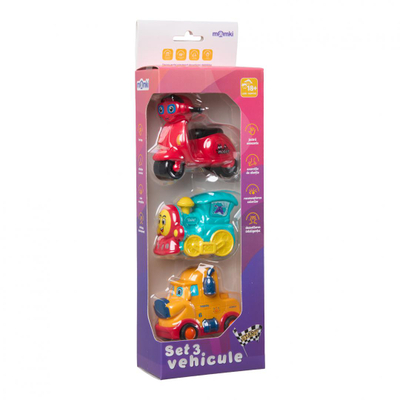 Set automjete lodër Momki, 3 pjesë, me mekanizëm inertial, shumëngjyrësh