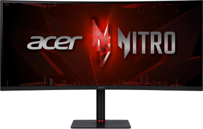 Monitor lojnash i lakuar Acer Nitro XV345CUR, 34", UWQHD 3440x1440, 180 Hz, i zi
