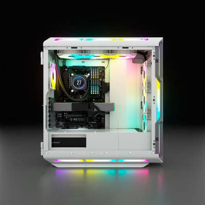 Kuti kompjuteri Corsair iCUE 5000T RGB, Mid Tower, xham i temperuar, e bardhë