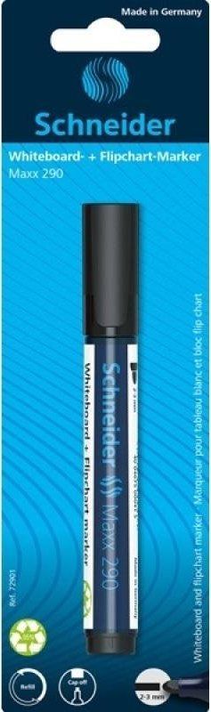 Marker për dërrasë Schneider Maxx 290, majë e rrumbullakët 2-3mm, blister, i zi