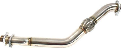 Downpipe TurboWorks BMW E39 525d 530d M57, çelik inox, diametër 2.5", argjendtë