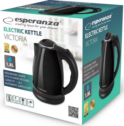 Çajnik elektrik Esperanza Victoria EKK113K, 1.8L, çelik inox, i zi
