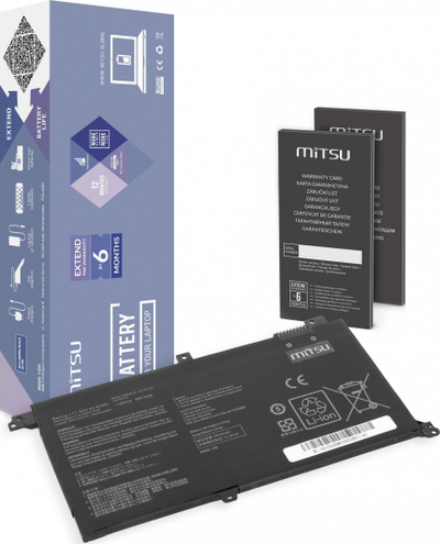 Bateri laptopi Mitsu Asus Vivobook S14 S430 X430U K430, 3600mAh 41Wh, e zezë