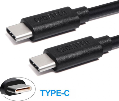 Kabllo USB C në USB C Choetech CC0001, 0.5m, 3A 10Gbps, e zezë