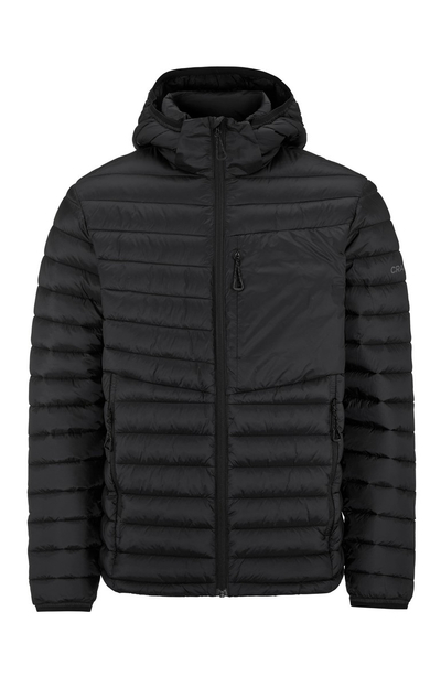 Машка јакна CRAFT Core Explore Light Insulated, лесна, со капуљача, црна