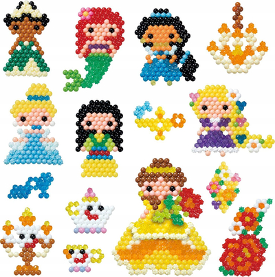 Set artizanati Aquabeads Disney Princess Creation Cube, mbi 2500 rruaza, për fëmijë mbi 4 vjeç, shumëngjyrësh