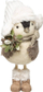 Figurinë dekorative Krishtlindjesh Fééric Christmas Pinguin, 26 cm, me lule, bezhë